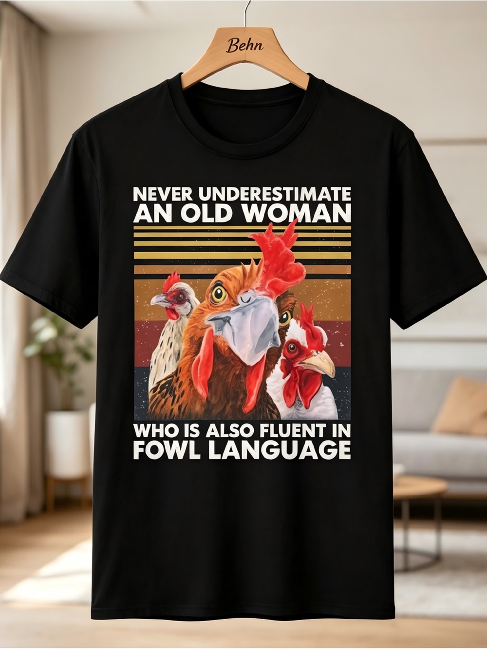 Comfort Colors Graphic Chicken Quote Womens Mens T-shirt Unisex Black